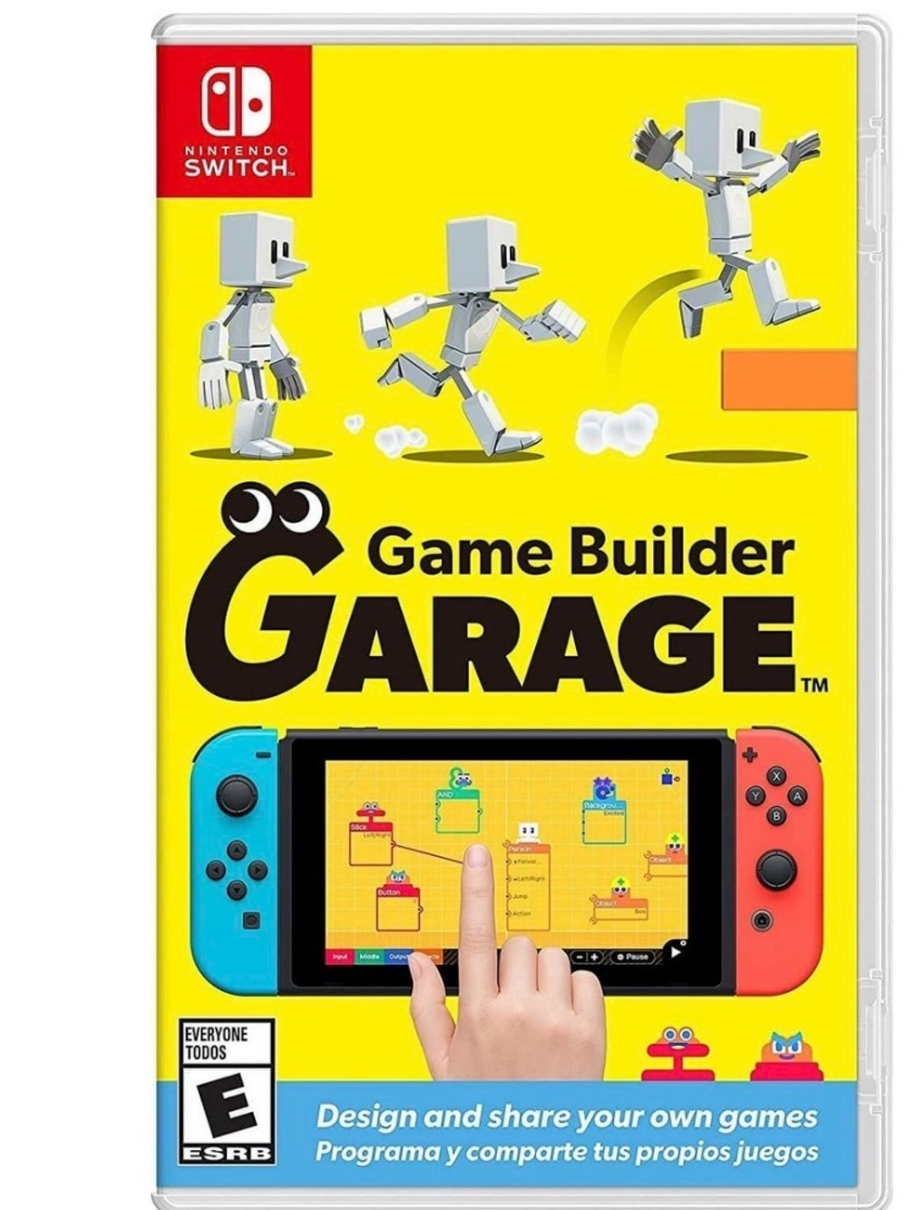 Nintendo Game Builder Garage — Yellow Cover with Cyan & Red Joy‑Con